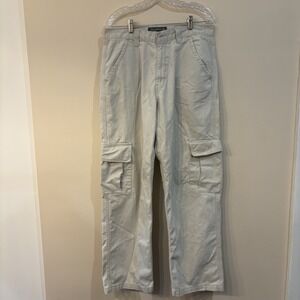 Vintage Y2K Levis Silvertab Denim Khaki Cargo Pants 33x32 Baggy Skater 90s BDU